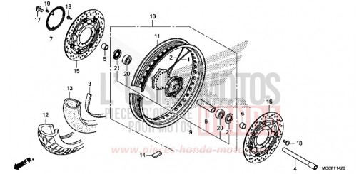 FRONT WHEEL (CB1100CA) CB1100CAK de 2019